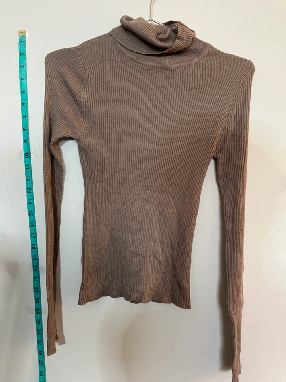Bluenotes Ribbed Turtleneck Long-Sleeve Top in Taupe